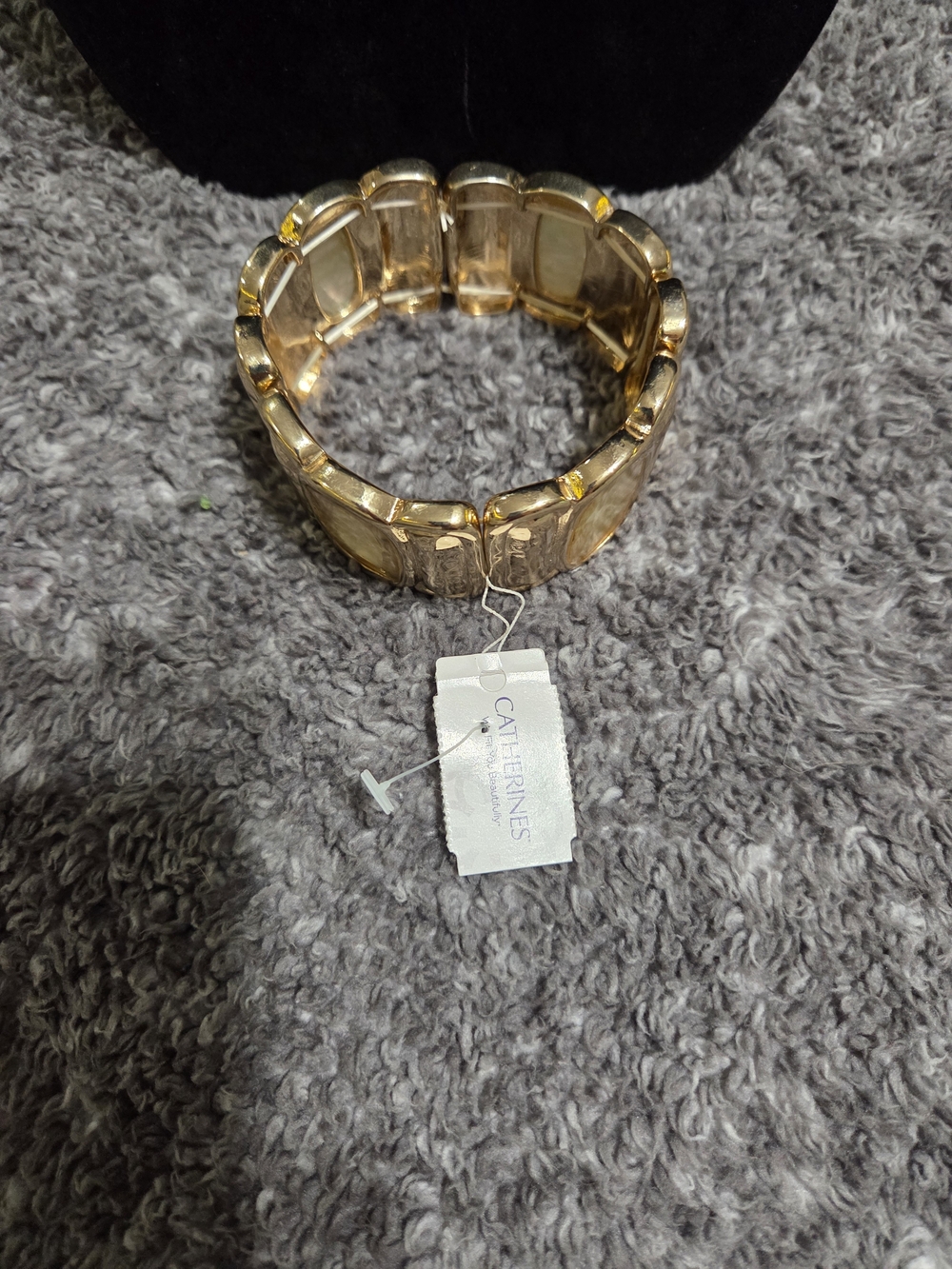 Catherines Gold and Amber Stretch Bracelet